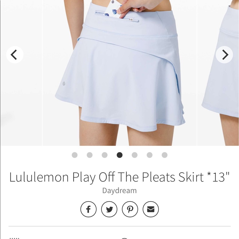 Lululemon Play Off The Pleats Skirt *Daydream